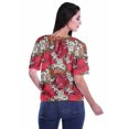 thumbnail image 4 of Moomaya Printed Casual Top For Womens V-Neck Summer Top Short Sleeve Blouse T-shirt, 4 of 6