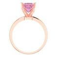 thumbnail image 4 of Clara Pucci 14K Rose Gold 2ct Pink Solitaire Ring for Women, 4 of 8