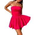 thumbnail image 5 of Michellecmm  Women's Summer Tube Dress, Strapless Solid Color Flared A-Line Dress, 5 of 9