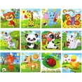 thumbnail image 2 of Paquete de 12 rompecabezas para niños pequeños Rompecabezas de animales de madera 9 piezas con 12 bolsas organizadas para niños de 2 3 4 5 años Rompecabezas educativos preescolares, 2 of 5