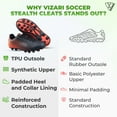 thumbnail image 6 of Vizari USA Stealth Firm Ground Soccer Cleats for Kids – Durable, Lightweight Athletic Shoes for Boys and Girls, Black/Orange, 8.5, 6 of 8