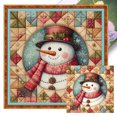 thumbnail image 1 of Hilo Algodón Ecológico Bordado Punto Cruz Muñeco Nieve Navideño Con 11CT 40x40cm, 1 of 9