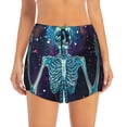 thumbnail image 2 of Hirioo Space Skeleton Meditation for Women's Double Layer Athletic Shorts High-Performance Gym Shorts with Inner Pocket, Elastic Waistband-Large, 2 of 7