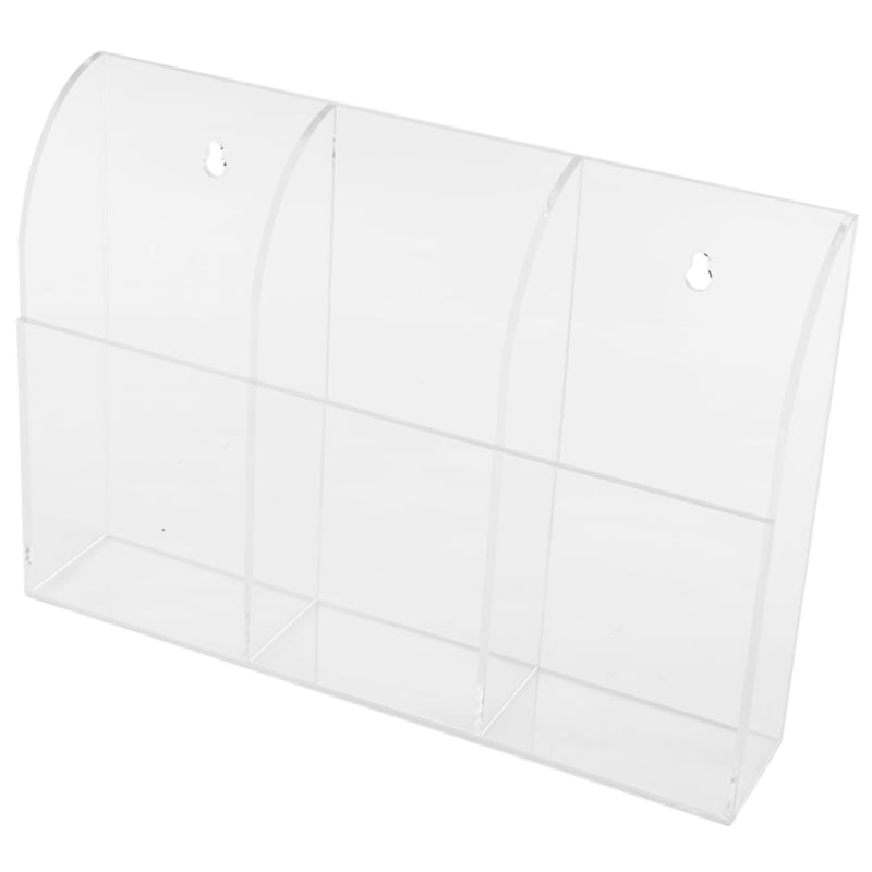 Clear Acrylic Remote Control Holder Wall Mount (Three Compartments