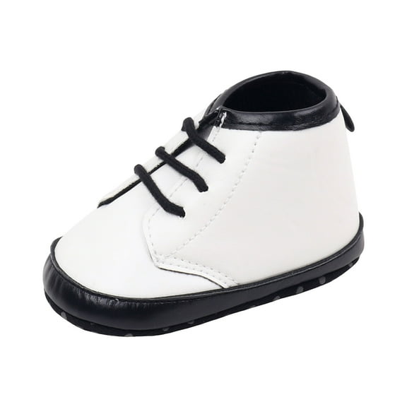 Baby Boy Girls Fleece Lined Ankle Boots Winter Warm Lace Up Casual Winter Booties Comfortable Non Slip Walking Shoes White Size 4 Infant