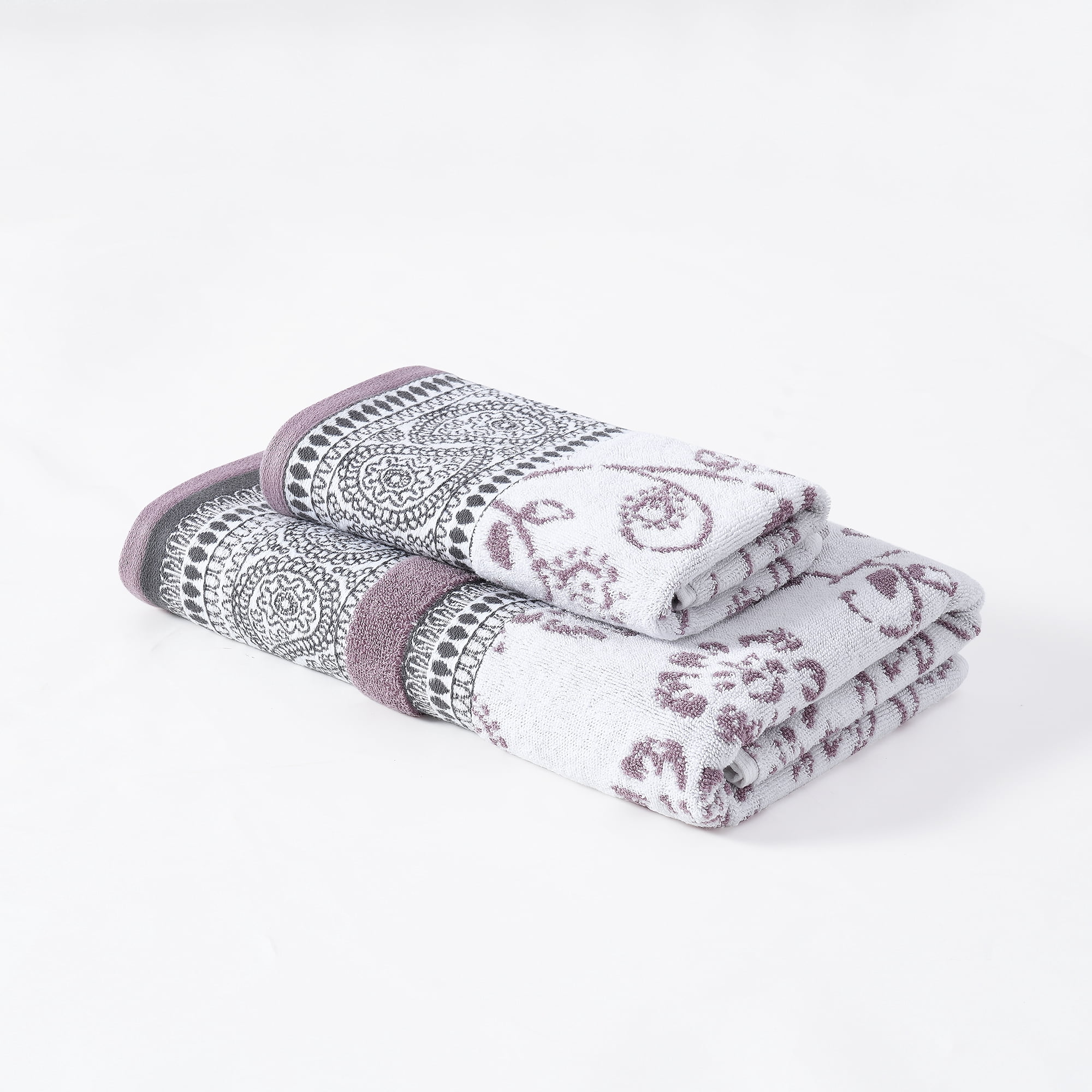 Modern Threads Ophelia 6-Piece Cotton Adult Bath Towel Set, Purple