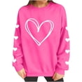 thumbnail image 5 of Atogsazn Women's Valentine's Day Sweatshirts Casual Cute Heart Long Sleeve Pullover Sweatshirt Blouse Fall Tops 04-Hot Pink XL Fashion, 5 of 8