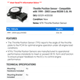 thumbnail image 2 of Throttle Position Sensor - Compatible with 1999 - 2003 RX300 3.0L V6 2000 2001 2002, 2 of 2