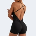 thumbnail image 3 of Women Backless Tummy Control Jumpsuits High Waist Workout Jumpsuits Sleeveless V Back Scrunch Yoga Rompers, 3 of 9