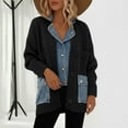 thumbnail image 2 of Casual Long Sleeve Knitted Cardigan Sweater Open Front Outerwear Coat With Two Piece Design Comfortable Loose Fit Cardigan Sweaters for Women, 2 of 2