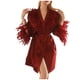 thumbnail image 4 of Batas Bata de mujer Bata de plumas Maquillaje de boda Bata de dama de honor Camisón de mujer, 4 of 9