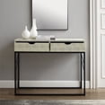 thumbnail image 2 of Modern Glam 2-Drawer Faux Shagreen Entry Table in Off White, 2 of 7