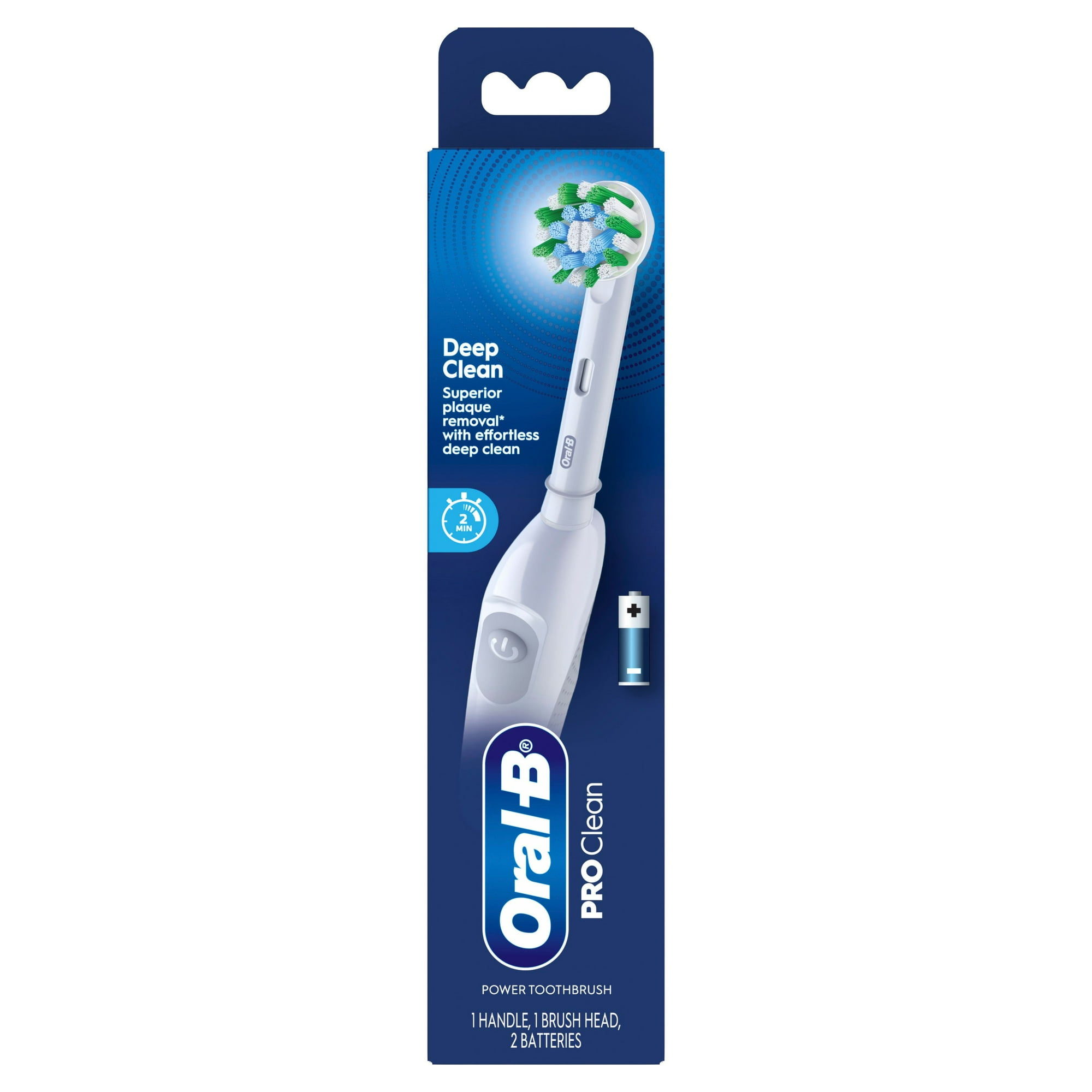 Oral B Pro Clean Battery Toothbrush, Deep Clean - White, with (1