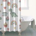 thumbnail image 4 of White Cartoon Dinosaurs Sweets Rainbows Pattern Shower Curtain 36"x72" ,Bathroom Decorative Shower Curtains Set with 12 Hooks,Modern Waterproof Washable Shower Curtain, 4 of 6