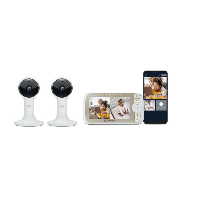 Motorola Moniteur bébé wi-fi video full hd avec 2 caméras, télécommande à  longue portée de 5 screen 1000ft, se connecte à l'application smart phone  - vm65-2 connexion