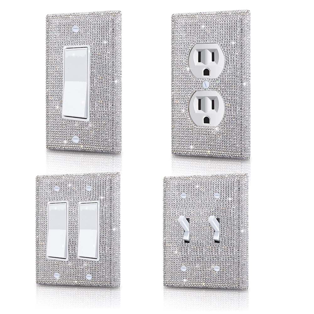 Glitter/Gloss Effect Light Switch Surround and Cover Vinyl Sticker Decal 