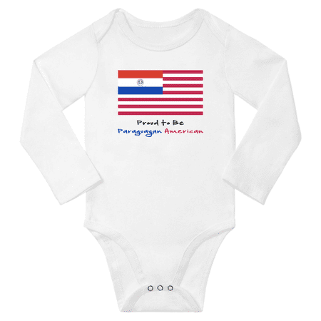 

Proud to be Paraguayan American Baby Long Slevve Romper Bodysuit (White 3-6 Months)