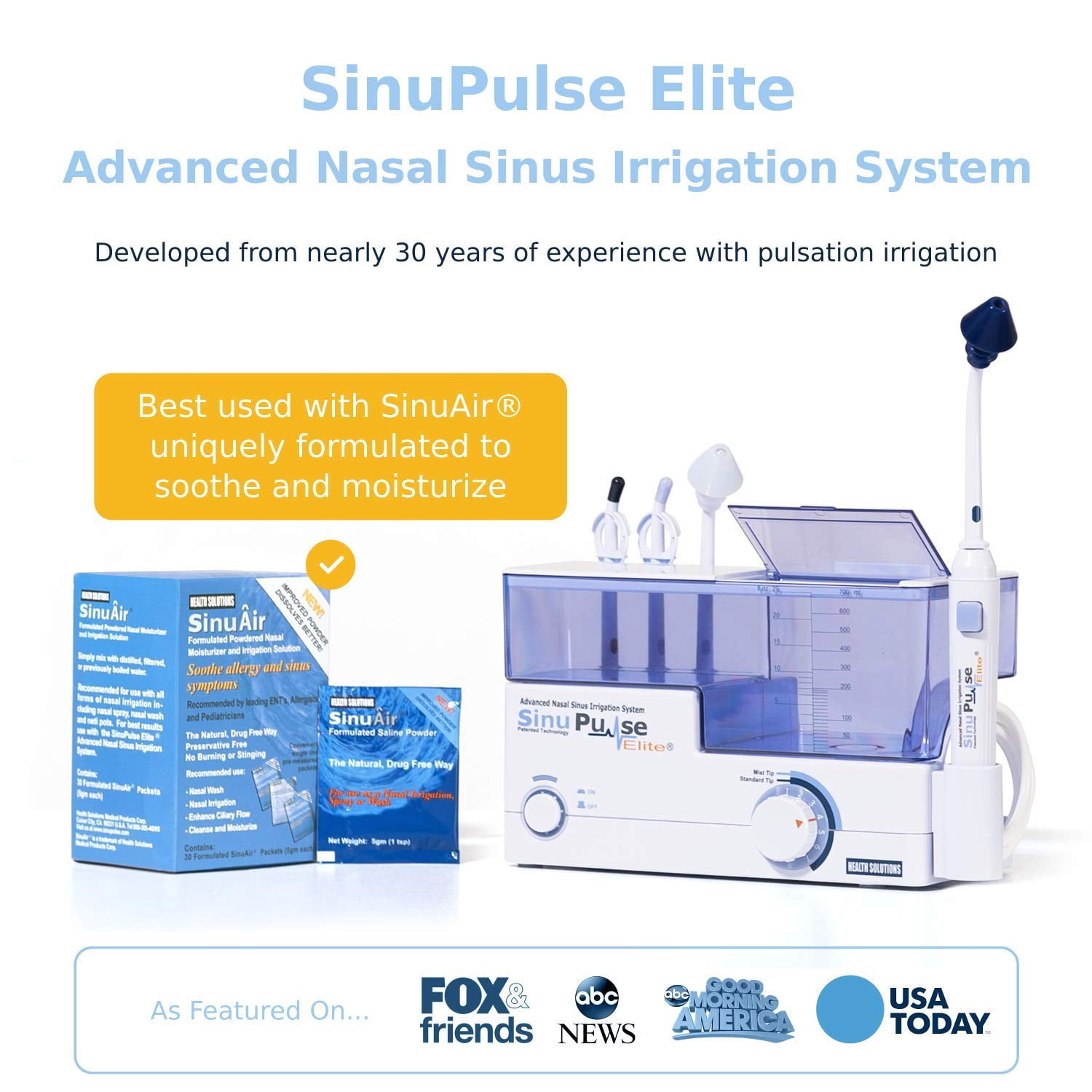 SinuPulse Elite Advanced Nasal Sinus Irrigation System with Bonus eBook by Dr. Robert S. Ivker
