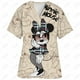 thumbnail image 2 of Uniforme de enfermera para personal de hospital, para mujer, con estampado de Mickey Mouse de punto, informal, de manga corta, cuello en V, paramédico, suministros de uniforme médico, 2 of 5
