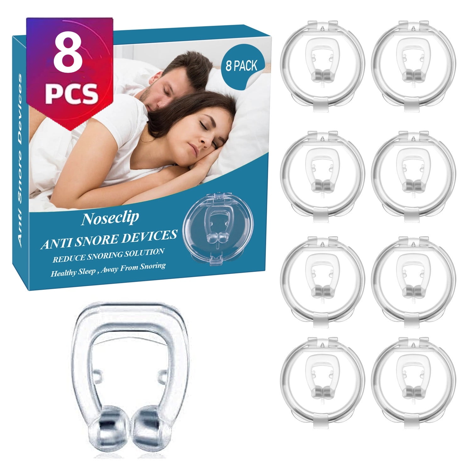 8PCS Anti Snoring Devices, Silicone Snore Stopper Anti Snoring Nose