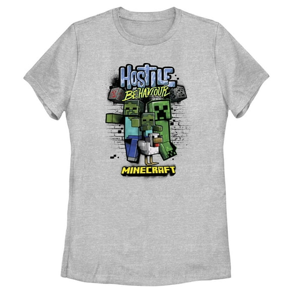 Women's Minecraft Mob Gang  T-Shirt - Athletic Heather - Large