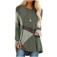 thumbnail image 2 of BLTIBY Womens Long Sleeve Sweatshirts Spring Fall Printed Round Neck Loose Casual Top Fashion Comfortable Pullover Blouse Gray L, 2 of 5