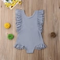 thumbnail image 3 of Toddler Baby Girl Ruffle Sleeve One-Piece Swimwear Backless Swimsuit Bathing Suit, 3 of 8