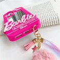 thumbnail image 1 of Funda protectora de silicona con dibujos animados para iPhone 11 con espejo Barbie tridimensional para teléfono Apple, 1 of 6