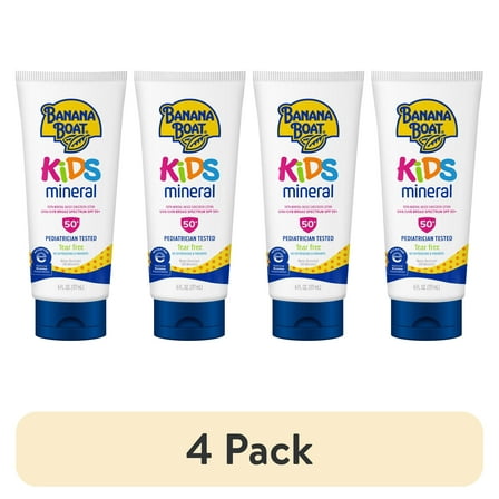 Banana Boat Kids 100% Mineral Sunscreen Lotion SPF 50, 6oz