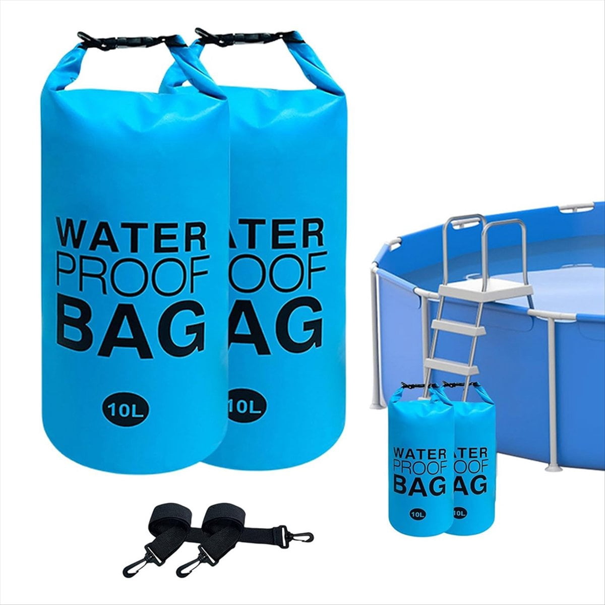 Pool Step Weights, Pool Ladder Weights for Above Ground Pools, Waterproof Sand Bags for Pool Steps 10Lx2PCS Blue
