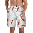 thumbnail image 2 of Uemuo Koi Fish Corals,Spring Summer Pattern Men's Swim Trunks Hawaiian Beach Bathing Suit Swimsuits Beach Quick-Dry Shorts with Pockets-3X-Large, 2 of 9