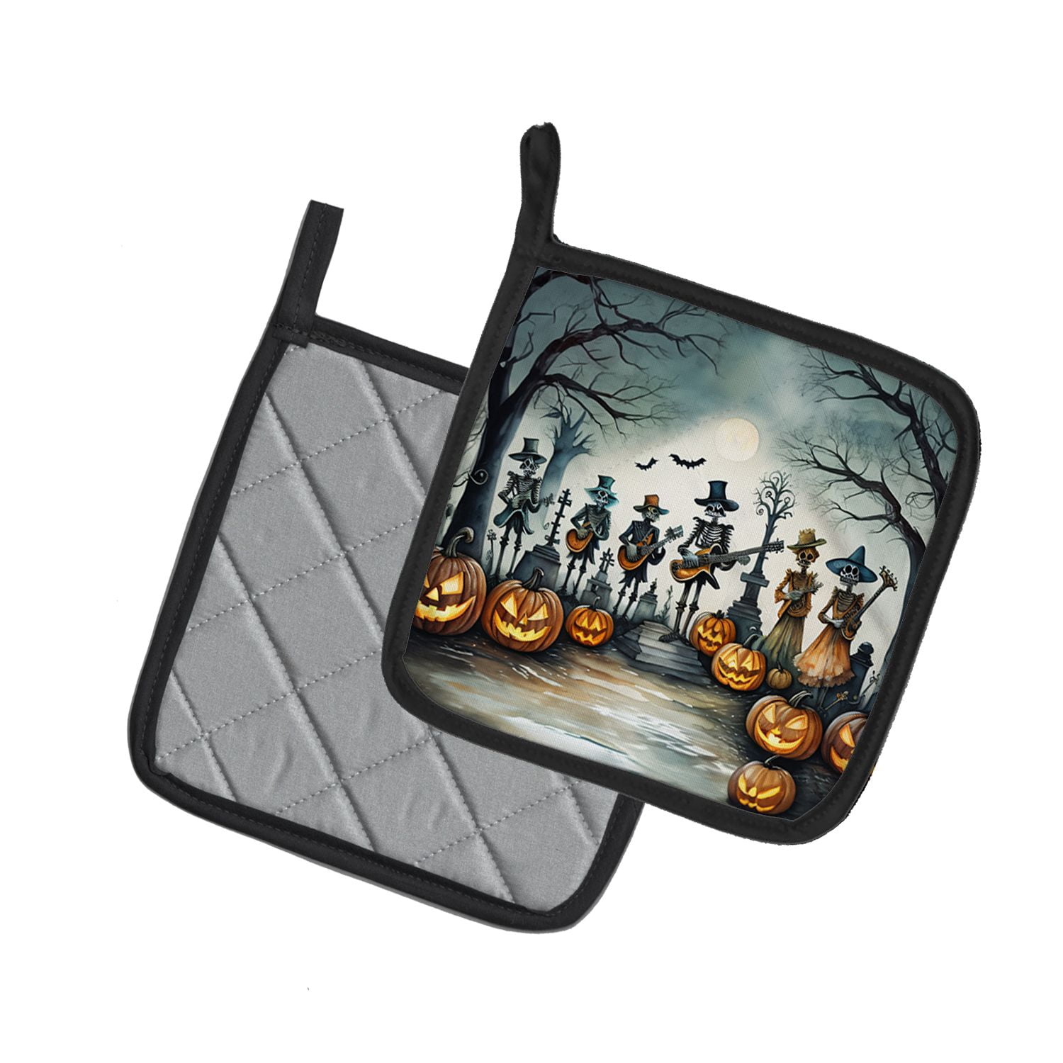 Halloween Pair of Pot Holders 7.5x7.5 Inch Heat Resistant Kitchen Decor