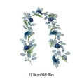 thumbnail image 3 of XYAIYT Artificial Rose Garland Silk Flower Vine Hanging Decoration Romantic Faux Roses with Lifelike Petals Ideal for Wedding Arch Ceiling Wall Mantel Centerpiece Decor Blue 68.9in, 3 of 6