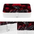 thumbnail image 4 of Skeleton PU Leather Earring Holder with Removable Compartment, Portable Necklace Organizer, Travel Organizer, Jewelry Display, 4 of 6
