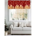 thumbnail image 5 of Christmas Valances for Windows Candy Gingerbread House Snow Red Backdrop Rod Pocket Curtains Valance Short Window Treatment Drapes for Living Room, Bedroom Bathroom 42"&nbsp;W x 12" L, 5 of 5