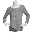 thumbnail image 4 of BCX Junior's Ribbed Twist Front Top Gray Size S, 4 of 6