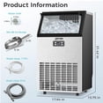 thumbnail image 6 of OSTBA Commercial Ice Maker, 100 LBS/24H Ice Machine, Under Counter & Freestanding Automatic Ice Maker, Self-Cleaning, LCD Display, ETL Certified for Bar, Restaurant & Commercial Use, 6 of 7