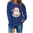 thumbnail image 2 of Craaazy Christmas Tops For Women Fashion Long Sleeve Crew Neck T-Shirt Christmas Printing Loose Blouse Pullover Sweatshirts Gifts, 2 of 4