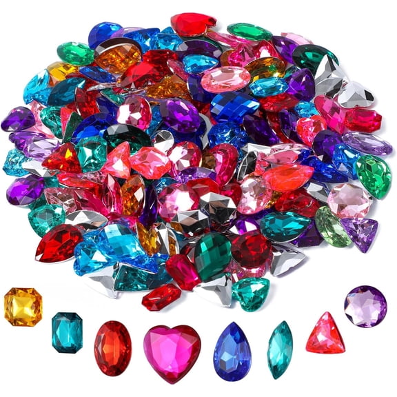 Bejeweled Craft Jewels Jumbo Bling Crystal Gem Stickers Assorted Shapes Colors Rhinestone Stickers for Arts & Crafts Projects Pack of 160 …