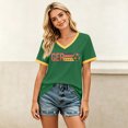 thumbnail image 5 of Women's Football Graphic T-Shirt, Women's Fashion V-Neck Short Sleeve T-Shirt with Letter Print for Casual Wear for Soccer Tournament 2026 Green Size: 2XL, 5 of 5
