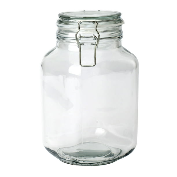 Citroen Altijd Veronderstelling Mainstays Kitchen Storage 67-ounce Clear Glass Lock Lid Jar - Walmart.com