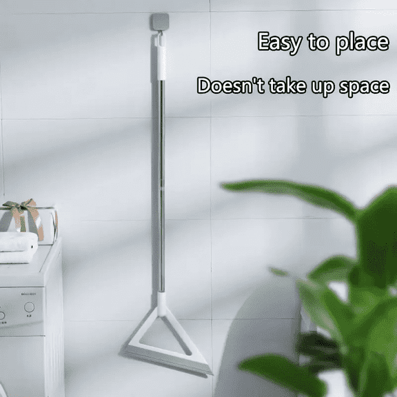 3-in-1 Magic Rubber Broom with Built-In Squeegee and Scraper, TPR Floor Sweeper for Pet Hair, Dust, Dirt and Liquid Spills, Multi-Surface Cleaning Tool for Hardwood, Tile, Carpet and Windows