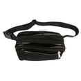 thumbnail image 3 of Riñonera de moda de gran capacidad de tela Oxford, bolsa de pecho para correr, senderismo, viajes, entrenamiento, color negro, 3 of 8