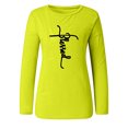 thumbnail image 3 of Winter Rollback! HWRETIE Women Sweater,Women Fashion O-neck 3D Printing Pullover Easy Long Sleeves Shirt Womens Tops,Rollbacks /Green 4(S), 3 of 6