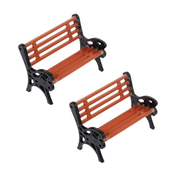 Raindrops  2 Pcs Garden Mini Park Seats Micro Landscape Accessory Special Decor Child