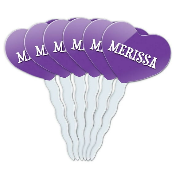 Merissa Heart Love Cupcake Picks Toppers - Set of 6