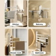 thumbnail image 4 of Swivel Towel Rack Over, The Door Towel Rack, Rustproof and Sturdy Space Saving Towel Hanger,Towel Bar Swing Out 180° Rotation, Wall Mounted/Glue Mounted Towel Rod with Hook for Bathroom, Kitchen, 4 of 8