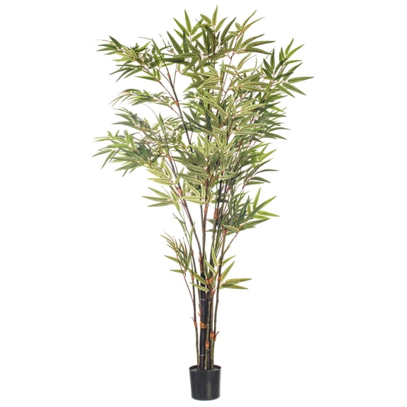 Vickerman 5' Artificial Potted Black Japanese Bamboo Tree.
