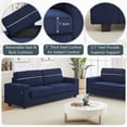 thumbnail image 4 of Tabaray 86.5" Living Room Sofa Couch, Modern 3 Seat Comfy Couch with Extra Deep Seats, Oversized Loveseat Sofa with Storage and 2 USB Ports, 2 Cup Holders, Corduroy Upholstered Sofa (Blue), 4 of 6