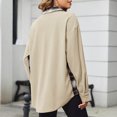 thumbnail image 4 of Patlollav Women Winter Cardigan Lattice Splice Pocket Buttons Long Sleeve Casual Coat Outwears, 4 of 7